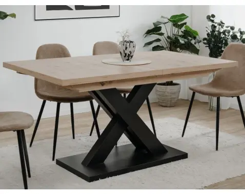 Rozkládací jídelní stůl Avenue 160x90 cm, dub artisan/černý