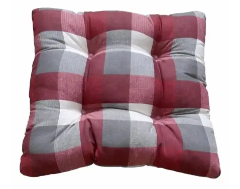 Zahradní polstr Karo 40x40 cm, vínový/šedý