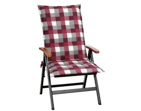 Zahradní polstr Karo 50x118 cm, vínový/šedý