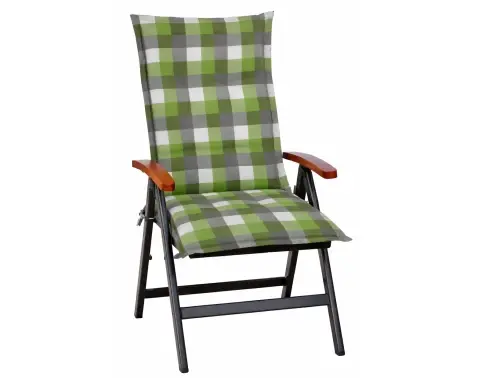 Zahradní polstr Karo 50x118 cm, zelený/šedý