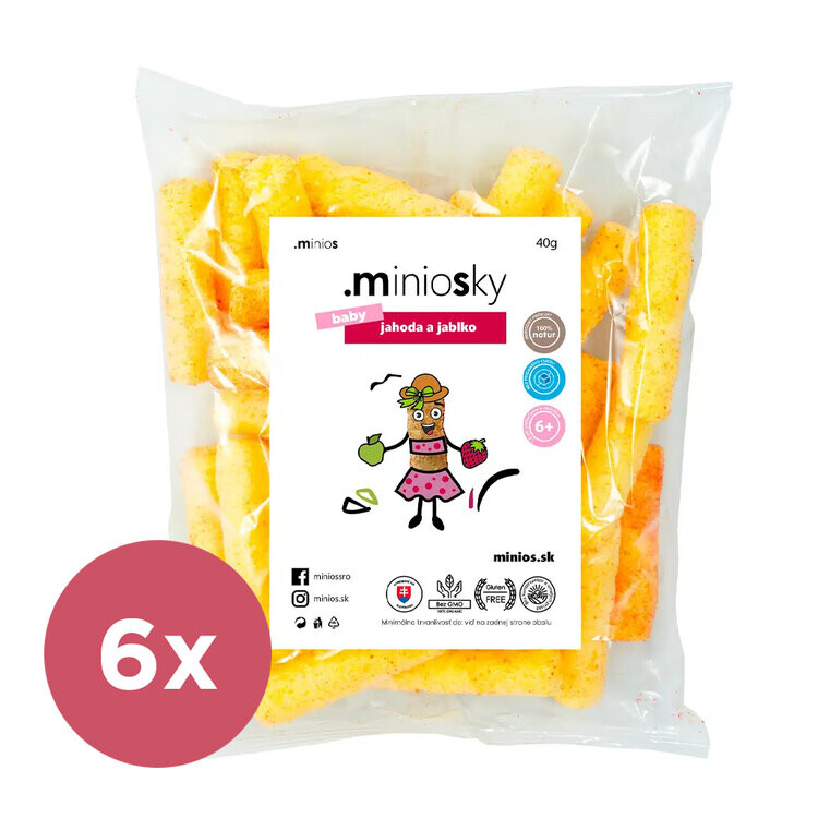 6x MINIOS Baby Miniosky Jahoda a jablko 40g
