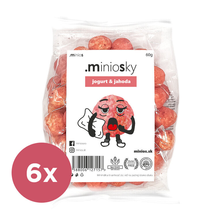 6x MINIOS Miniosky Jogurt a jahoda 50g