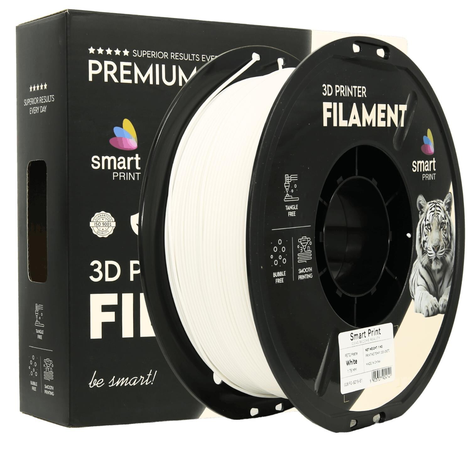 Smart Print FG-S215-E1, 3D filament, PETG Matte, 1,75mm, 1000g, Bílý (White)