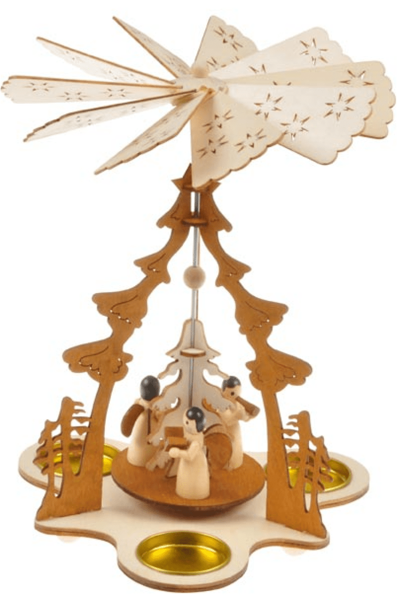 Svícen točící dřevěný 17,5x17,5x23,5cm OBBD-21651B