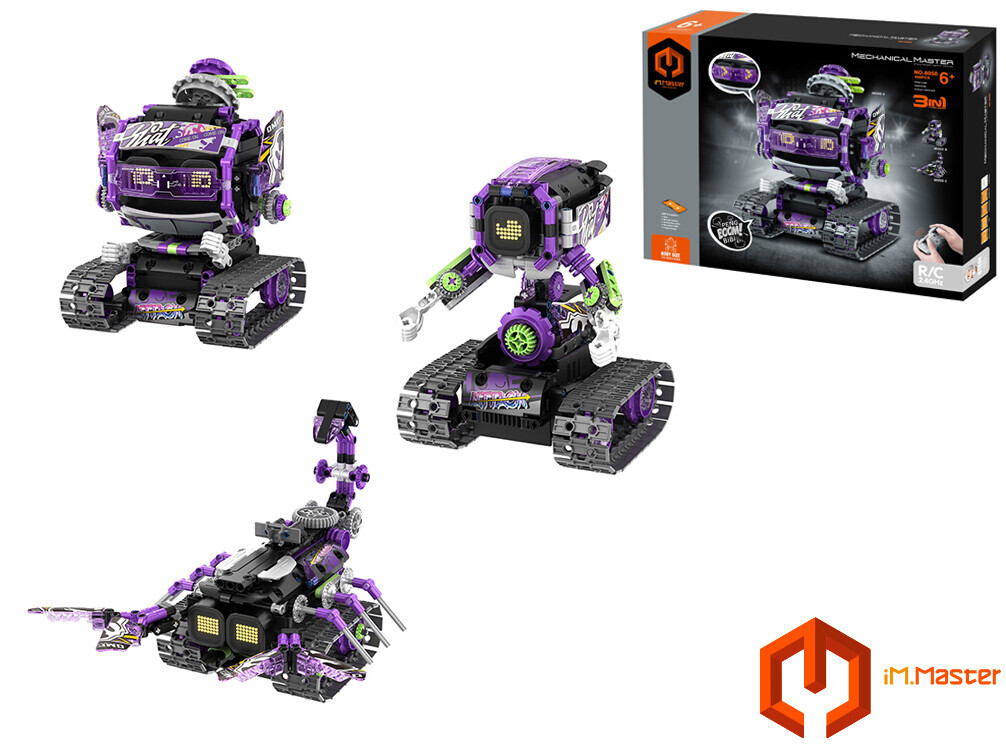 iM.Master Stavebnice robot s čepicí 3v1 RC na dálkové ovládání 17x16,6x20,6 cm - II.jakost