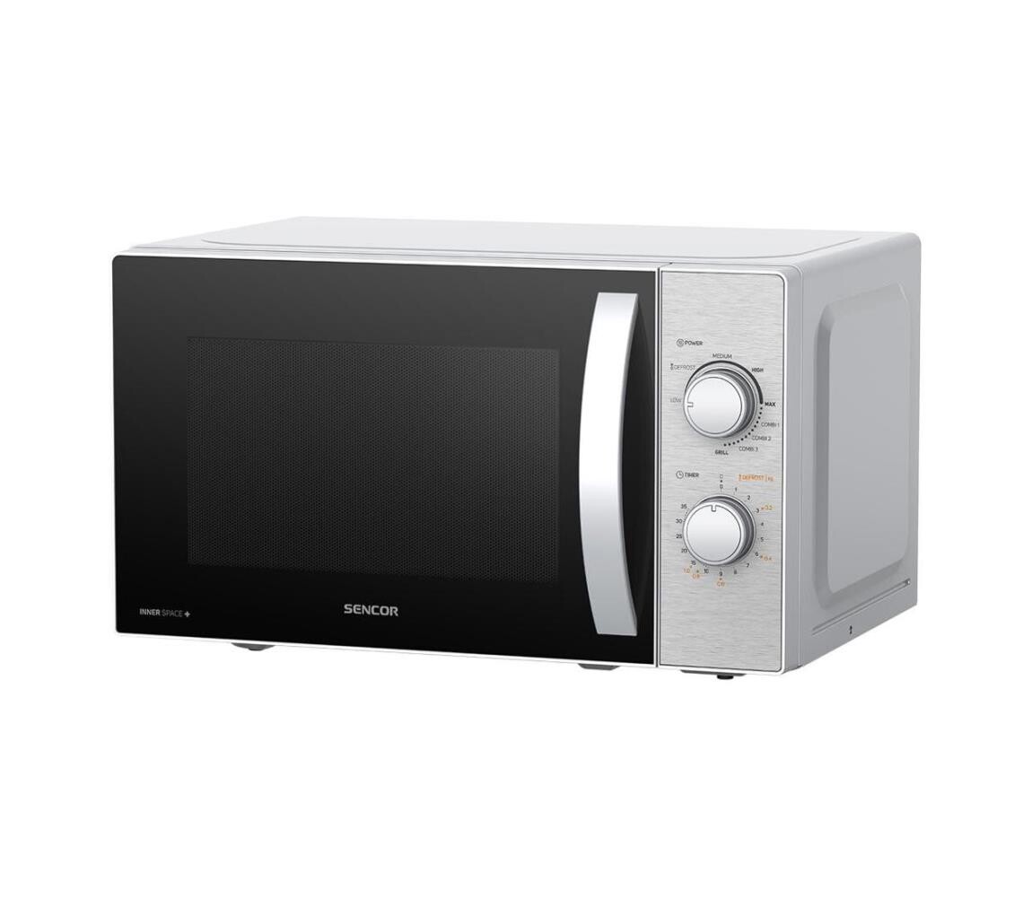 Sencor - Mikrovlnná trouba s funkcí grilu 700W/1000W/230V 20 l matný chrom 40046722