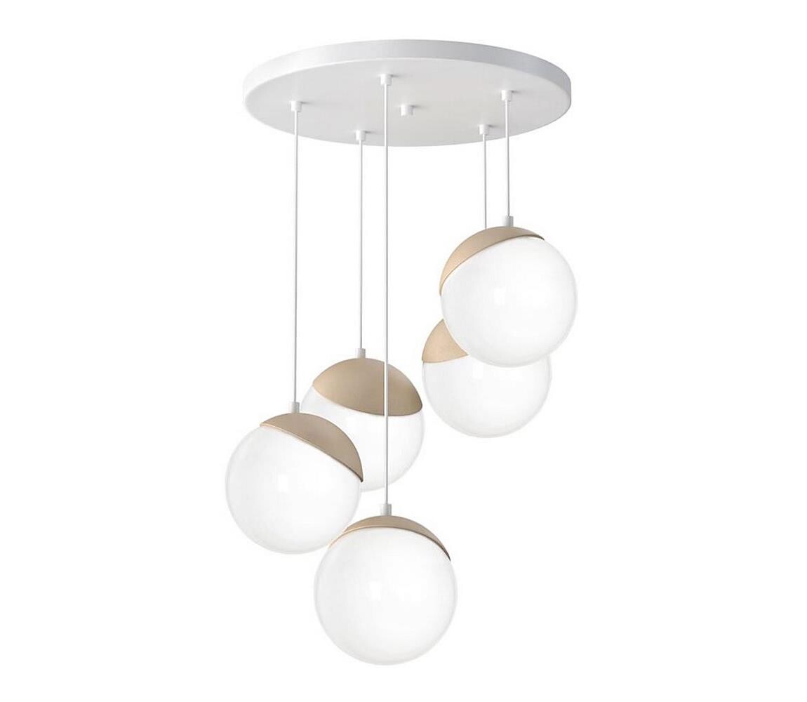 Lustr na lanku SFERA WOOD 5xE14/40W/230V bílá MLP5426