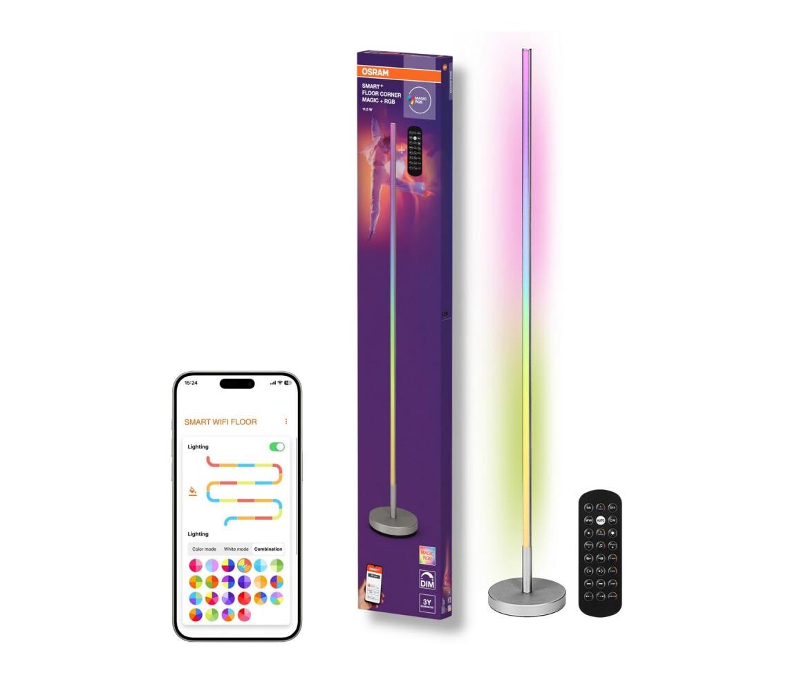 Osram - LED RGBW Stm stojací lampa SMART+ MAGIC LED/11,5W/230V stříbrná Wi-Fi+DO 4099854471858