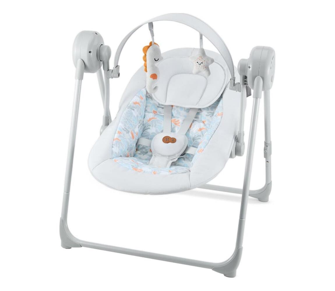 KINDERKRAFT - Dětská houpačka s melodií SWINGEE šedá 4xAAA/230V KBSWIN00GRY0000