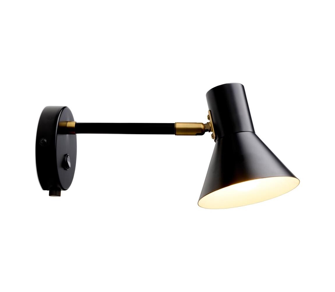 Halo Design 747450 - Nástěnná lampička STYLE 1xE14/25W/230V černá/mosaz 747450