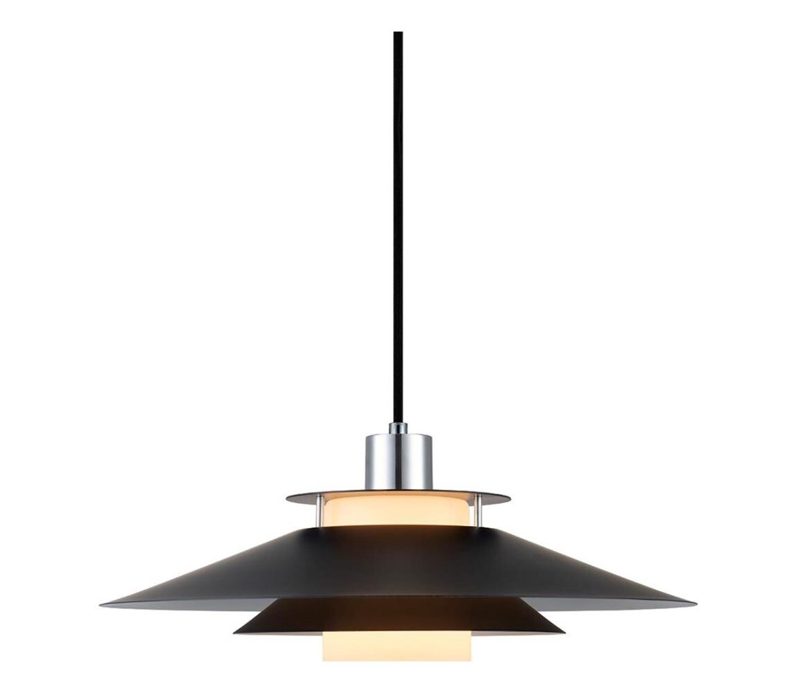 Halo Design 990808- Lustr na lanku RIVOLI 1xE27/40W/230V pr. 40 cm černá/l.chrom 990808