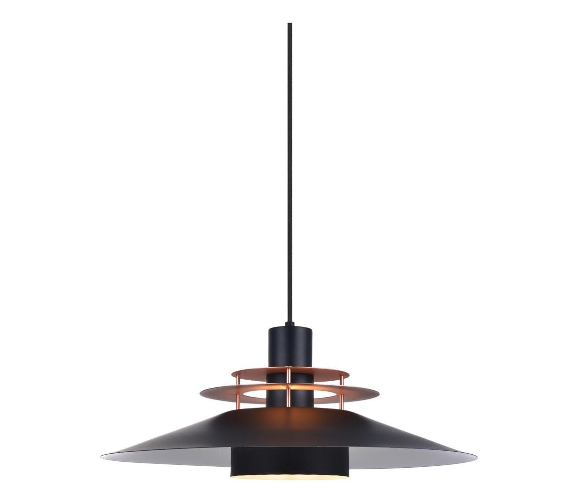 Halo Design 744503 - Lustr na lanku RIVOLI 1xE27/40W/230V pr. 50 cm černá/měděná 744503