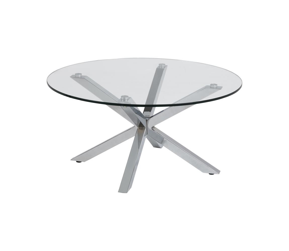 Konferenční stolek LUCA 82 cm čirá/stříbrná 0000059573