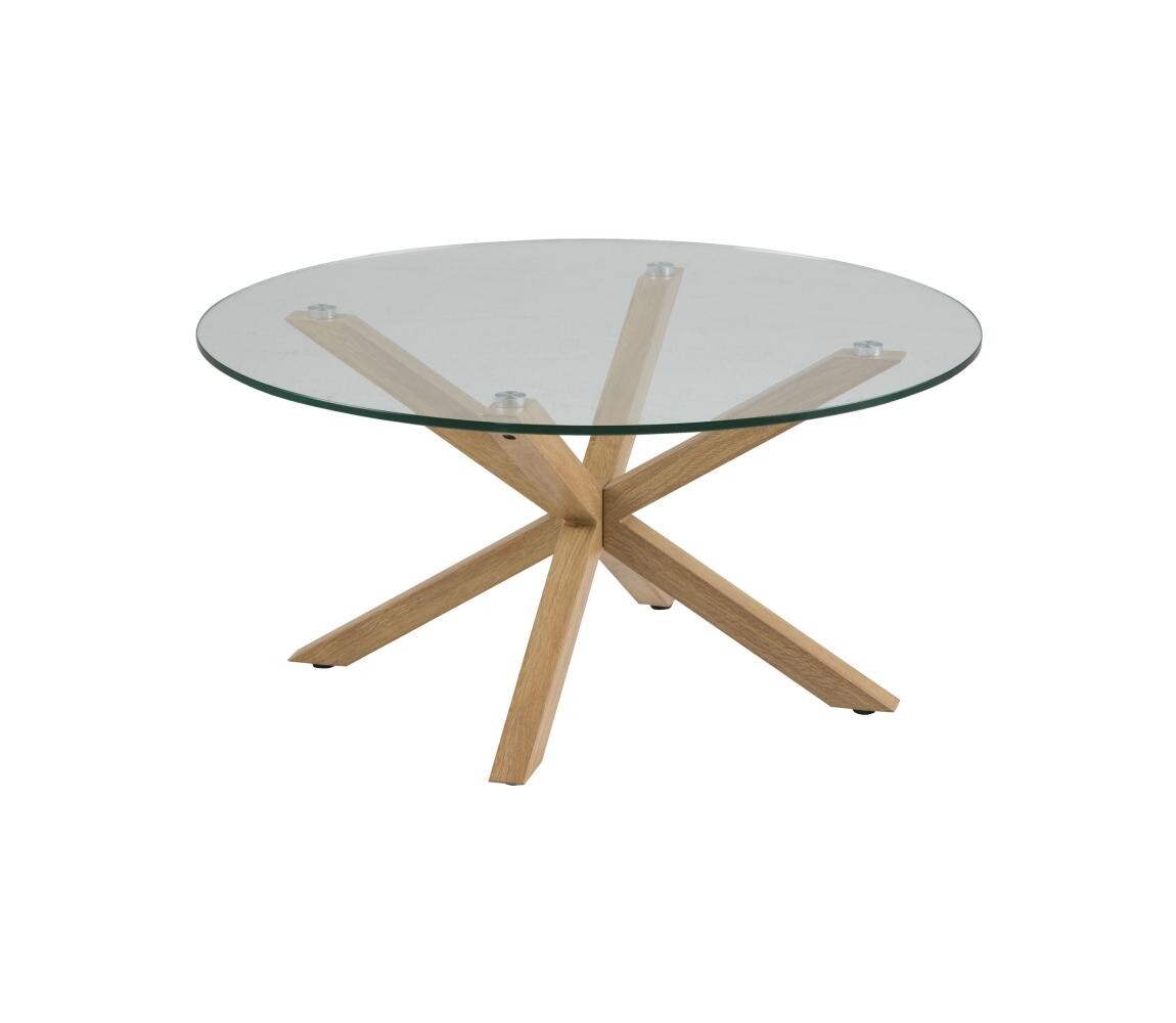 Konferenční stolek LUCA 82 cm čirá/dub 0000074037