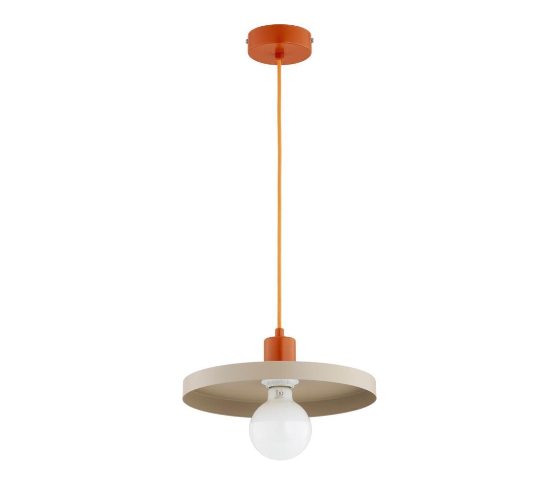 Lustr na lanku LITO 1xE27/15W/230V béžová/měděná 61537