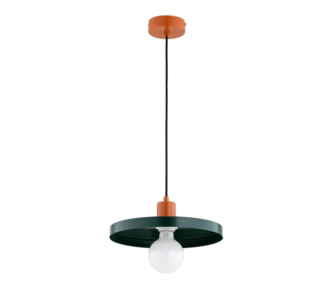 Lustr na lanku LITO 1xE27/15W/230V zelená/měděná 61536