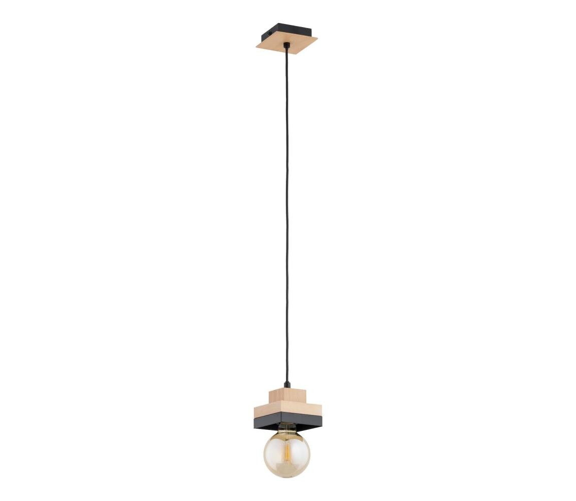 Lustr na lanku MIKO 1xE27/15W/230V černá/béžová 61542