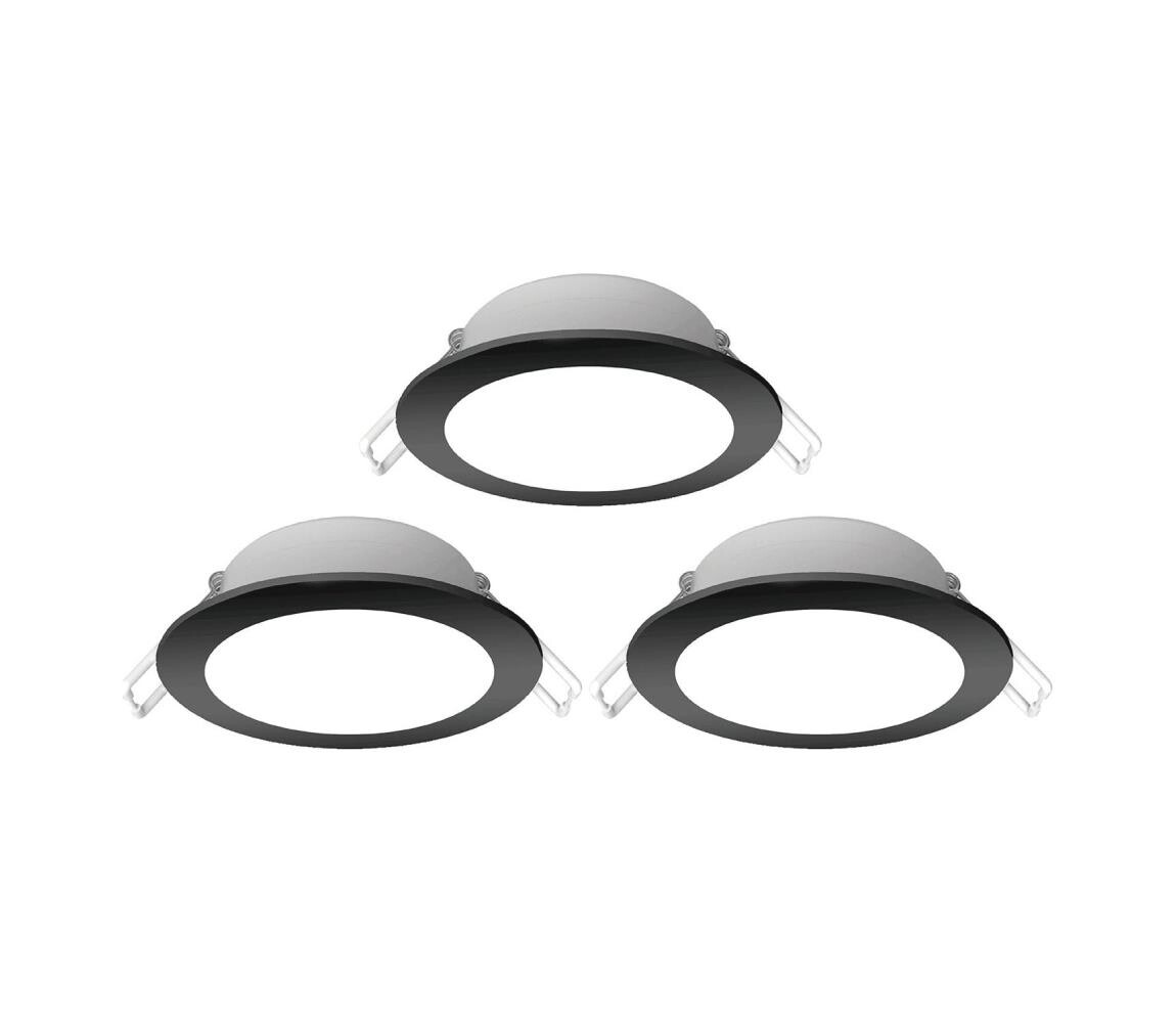 B.V. -SADA 3xLED Koupelnové podhledové svítidlo 4,8W/230V 4000K IP65 černá B10405QA6
