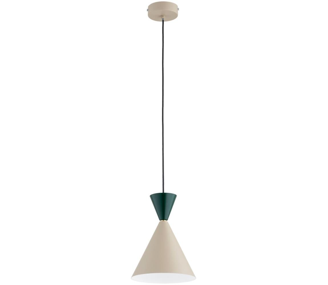 Lustr na lanku ENTORI 1xE27/15W/230V béžová/zelená 61600