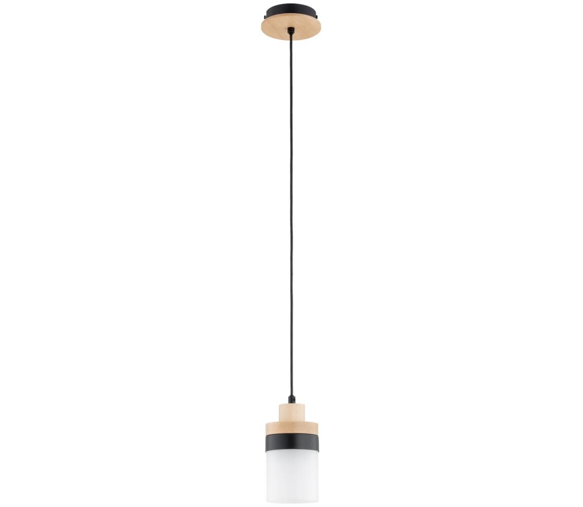 Lustr na lanku FRONY 1xE27/15W/230V černá/béžová 61623