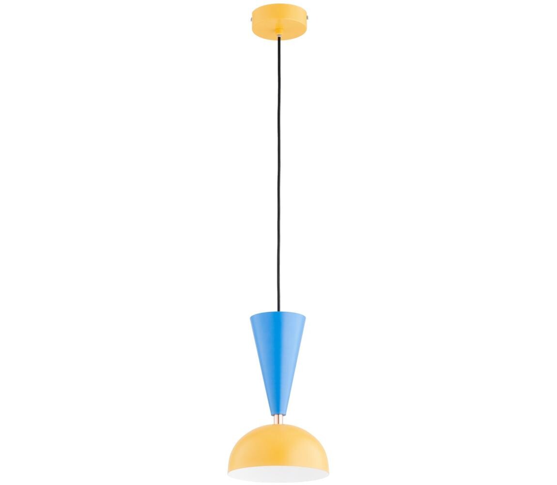 Lustr na lanku ENTORI 1xE27/15W/230V žlutá/modrá 61603