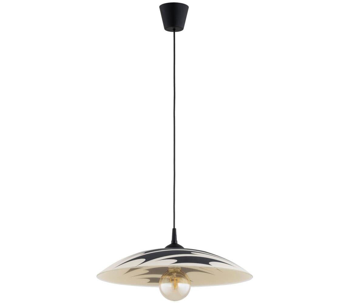 Lustr na lanku ARMI 1xE27/15W/230V černá/béžová 61547