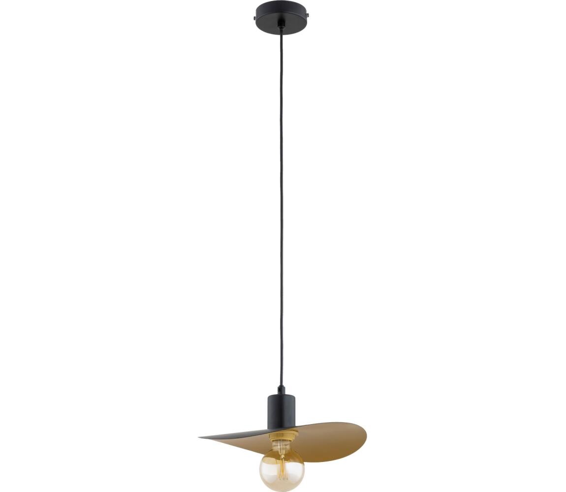Lustr na lanku SAVANA 1xE27/15W/230V pr. 39 cm černá/zlatá 61624
