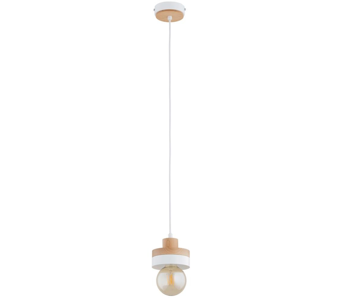 Lustr na lanku LARSO 1xE27/15W/230V bílá/béžová 61541