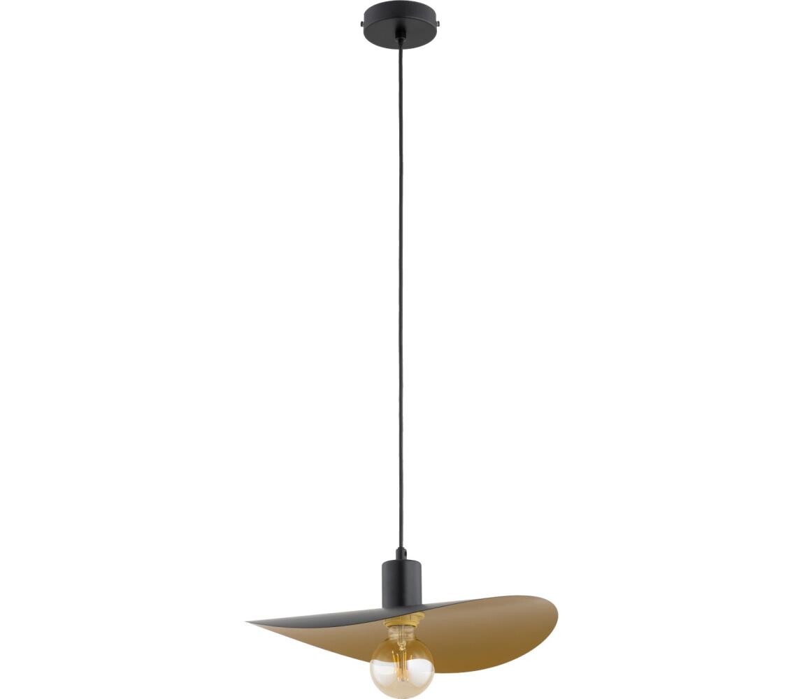 Lustr na lanku SAVANA 1xE27/15W/230V pr. 30 cm černá/zlatá 61627