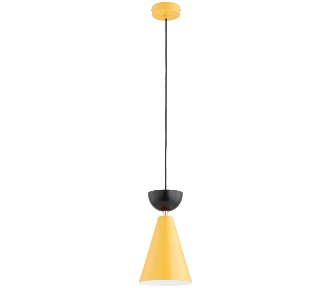 Lustr na lanku ENTORI 1xE27/15W/230V žlutá/černá 61601