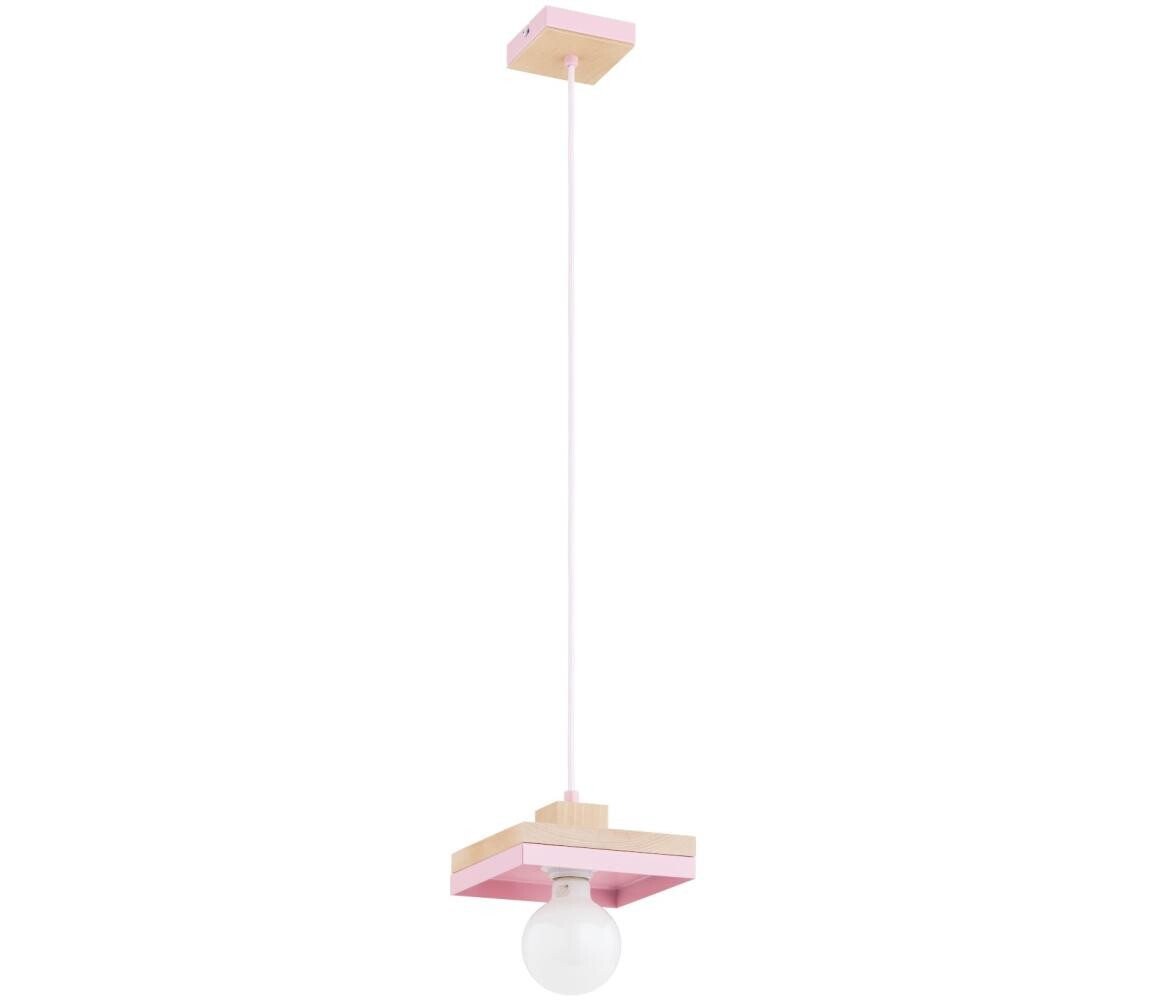 Lustr na lanku MIKO 1xE27/15W/230V růžová/béžová 61592