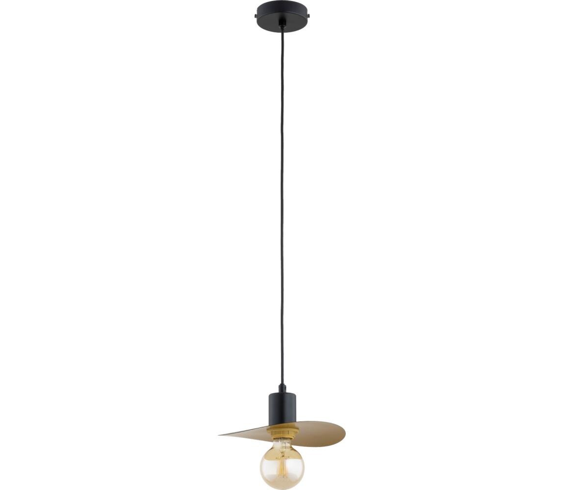 Lustr na lanku SAVANA 1xE27/15W/230V pr. 23 cm černá/zlatá 61625