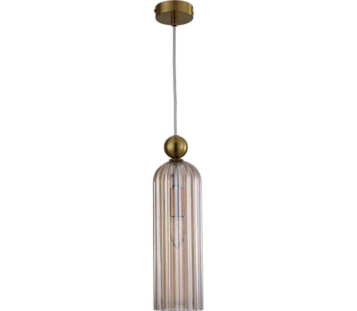 Light Prestige Lustr na lanku PIEGA 1xE14/40W/230V mosaz/kouřová béžová LP-939/1P amber