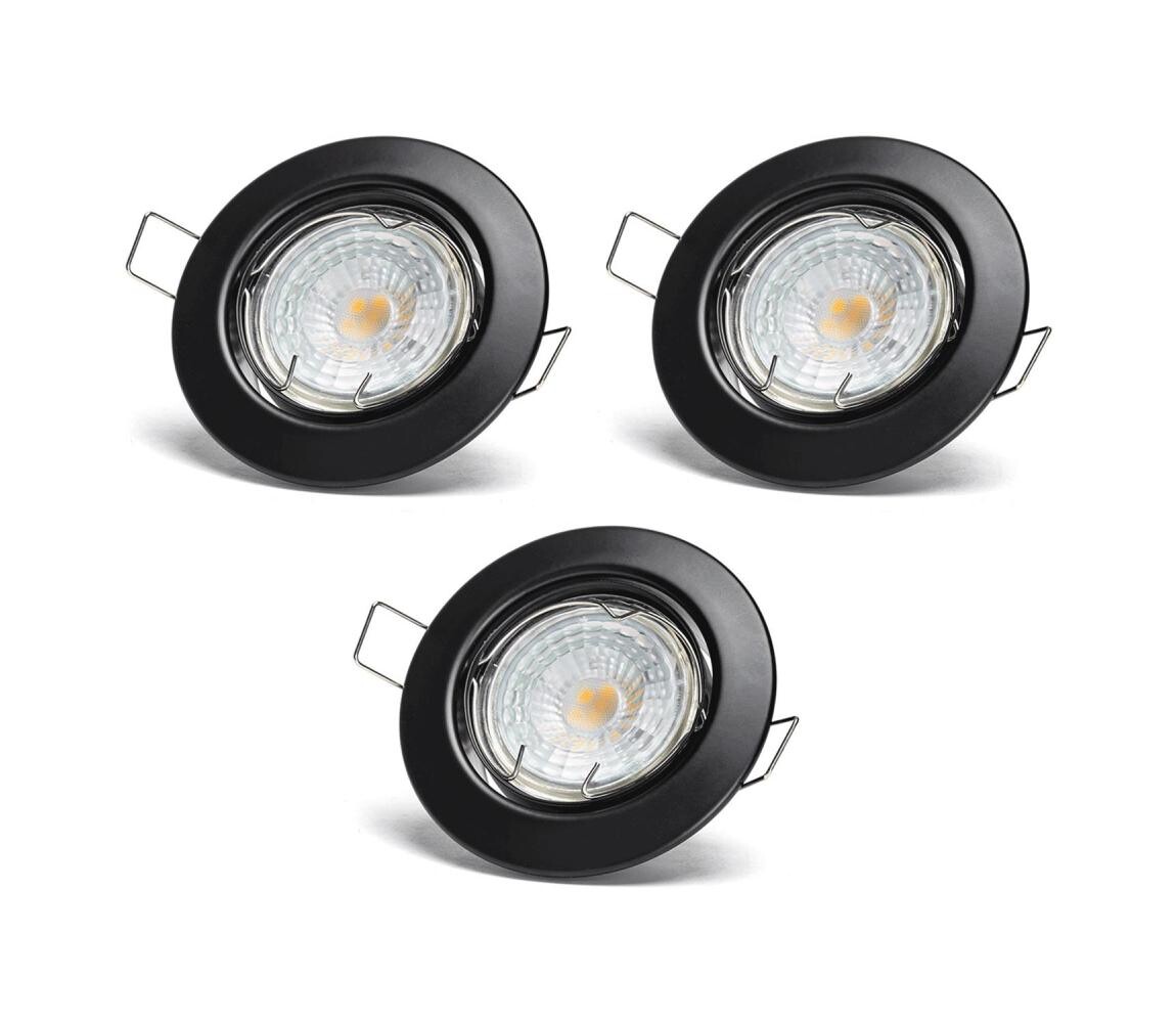 B.V.  - SADA 3x LED Podhledové svítidlo 1xGU10/4,5W/230V 3000K černá B10307OT0