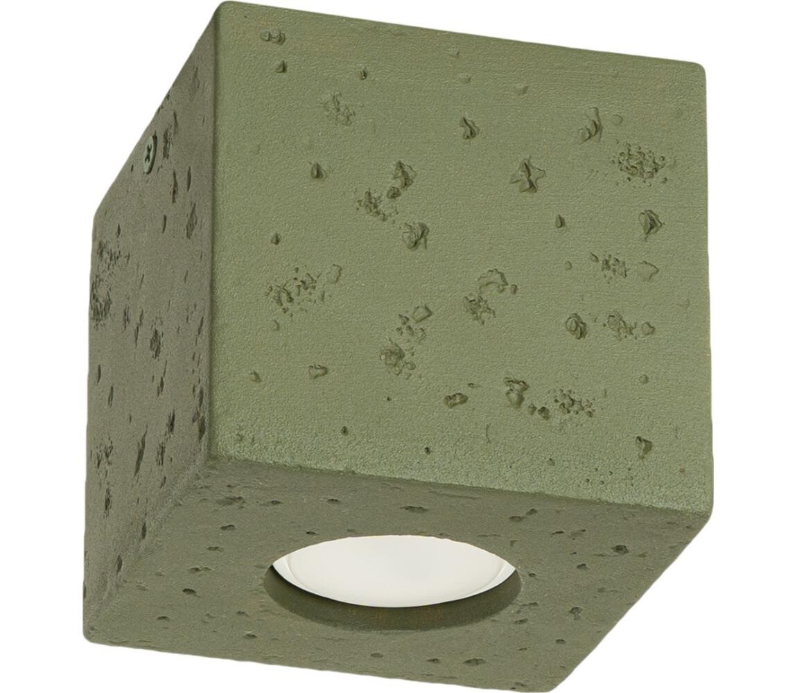 SL.1845 - Bodové svítidlo QUAD 1xGU10/10W/230V beton/zelená SL.1845