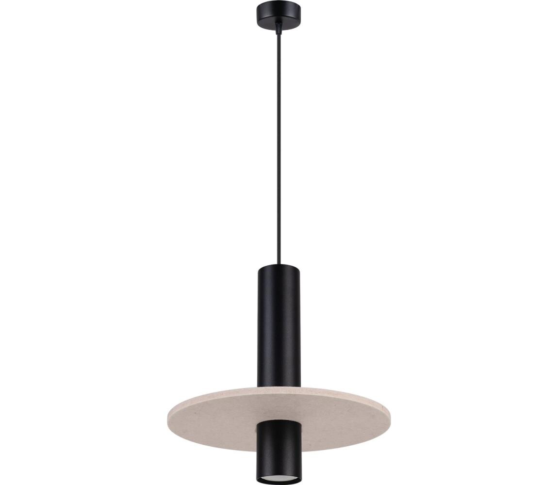 SL.1882 - Lustr na lanku PELTA 1xGU10/10W/230V černá/krémová SL.1882