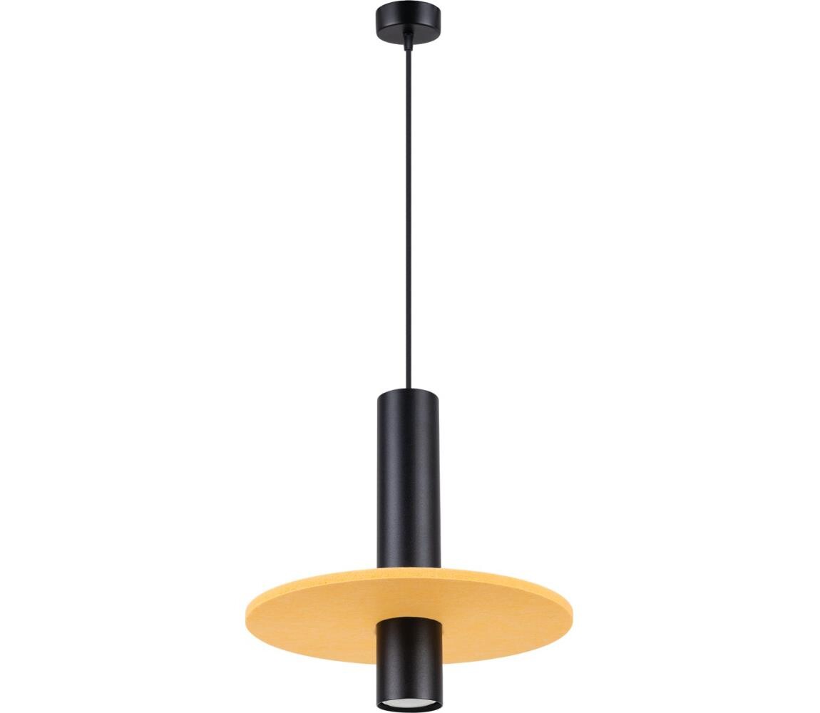 SL.1883 - Lustr na lanku PELTA 1xGU10/10W/230V černá/žlutá SL.1883