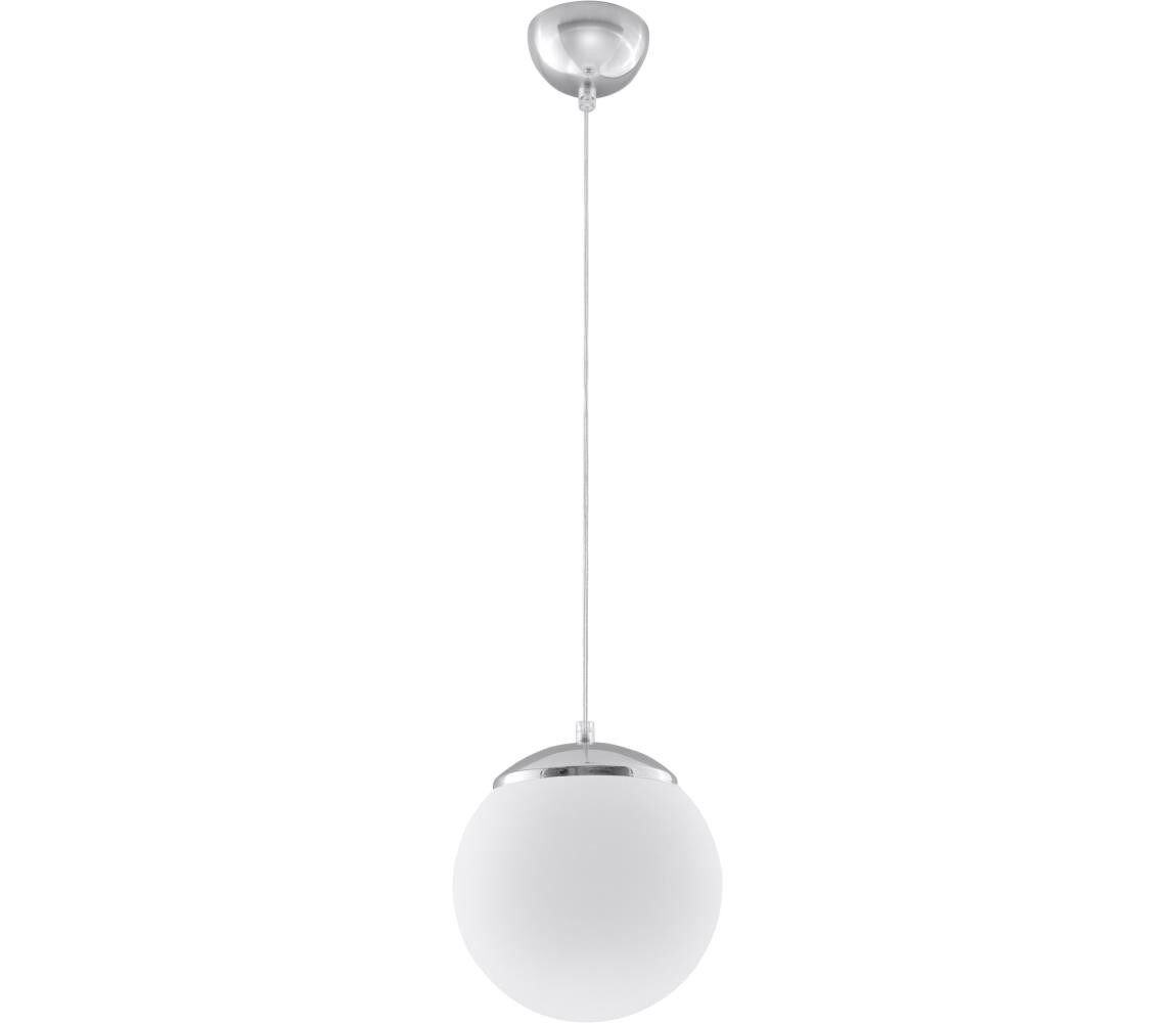 SL.0263 - Lustr na lanku UGO 1xE27/15W/230V pr. 20 cm bílá SL.0263