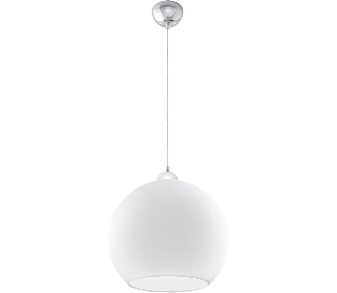 SL.0256 - Lustr na lanku BALL 1xE27/15W/230V pr. 30 cm bílá SL.0256
