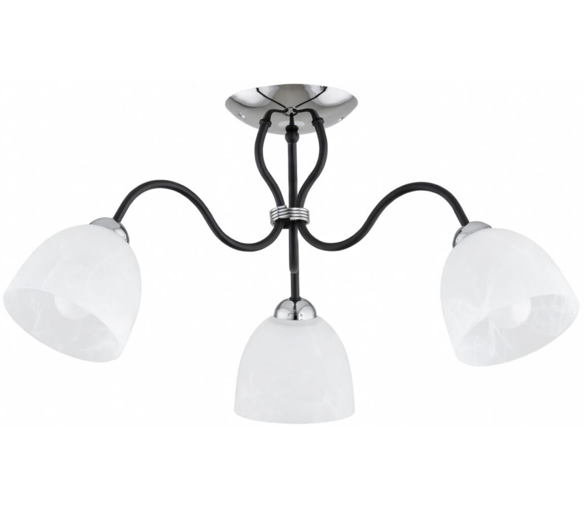 Přisazený lustr ARIEL 3xE27/15W/230V lesklý chrom/černá 62637