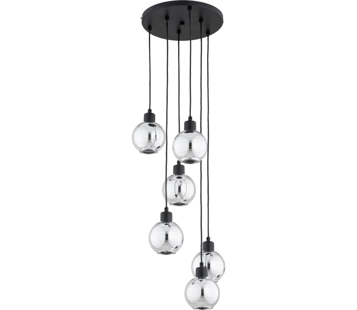 Lustr na lanku ARVENE 5xE27/15W/230V černá/lesklý chrom 63417