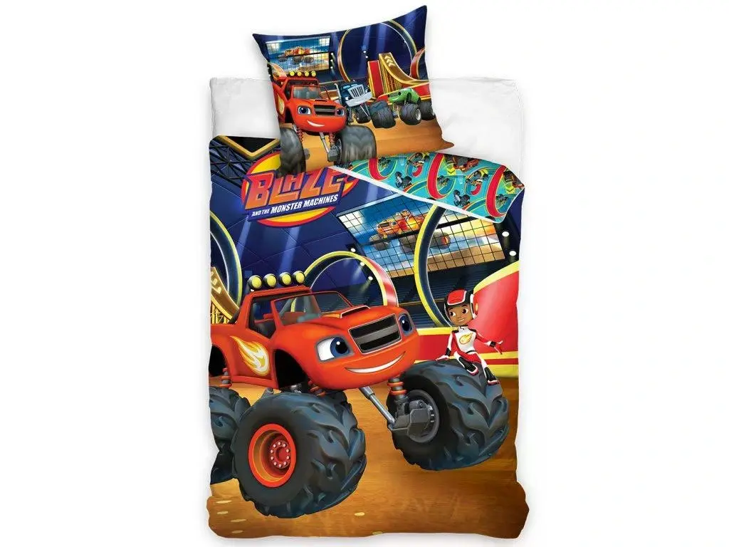 Carbotex Povlečení do postýlky 100x135 + 40x60 cm - Plamínek a čtyřkoláci 