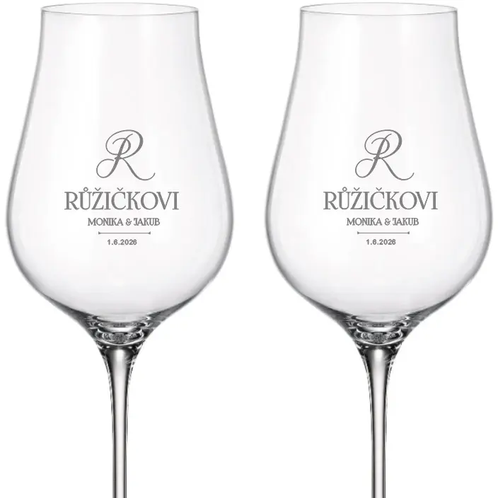 Dekorant Svatební sklenice na bílé víno Limosa 500 ml 2KS
