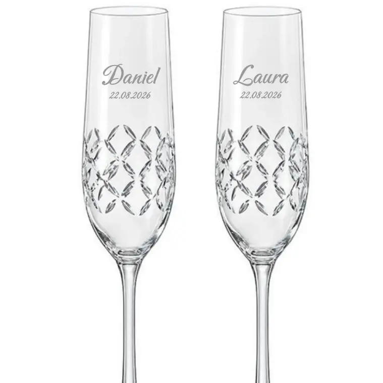 Dekorant Svatební sklenice na šampaňské Cross 190 ml 2KS