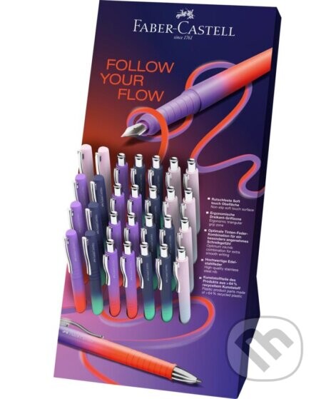xFlow Edition Poly Ball guľôčkové perá+Poly Pen plniace perá 28 ks, stojanček - Faber-Castell