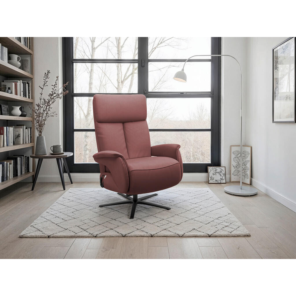 Sit & More RELAXAČNÍ KŘESLO, kůže, červenohnědá