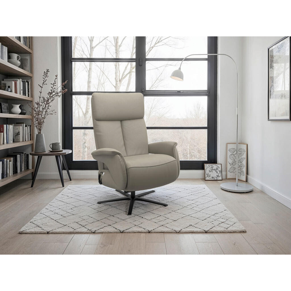 Sit & More RELAXAČNÍ KŘESLO, kůže, šedá