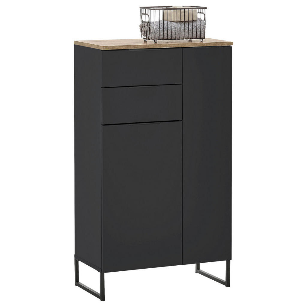 home24 MIDI SKŘÍŇKA, černá, barvy dubu, 60/106/32 cm