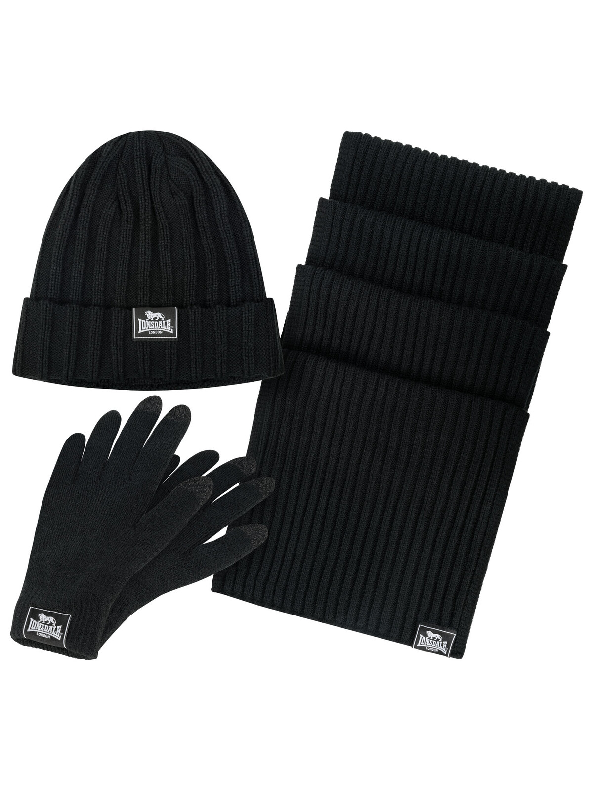 Lonsdale unisex čepice, šála a rukavice