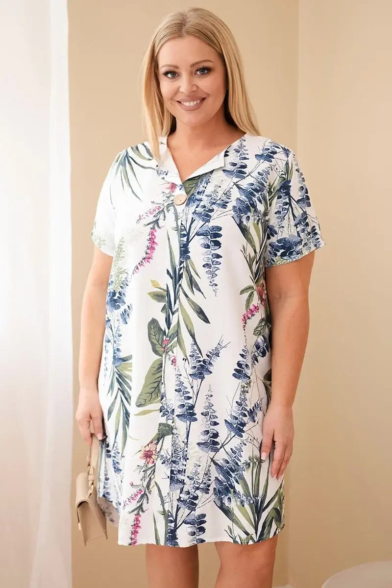 Plus size šaty s krátkým rukávem